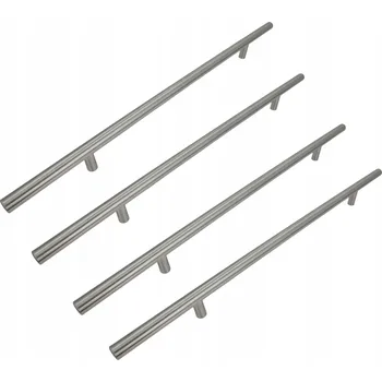 Nábytkové kování 4 x Nábytková úchytka Reling 256 mm stříbrná Kovová úchytka na skříňky a zásuvky