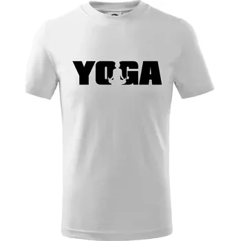Chlapecké tričko Yoga nápis - Tričko dětské bavlněné - 98 cm / 2 roky ( Bílá )