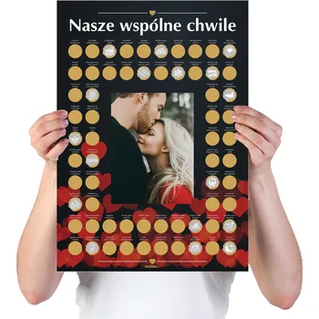 Plakát NAŠE SPOLEČNÉ CHVÍLE vložte fotku LÁSKA PLAKÁT STÍRACÍ LOSY KUPÓNY VOUCHER DIY