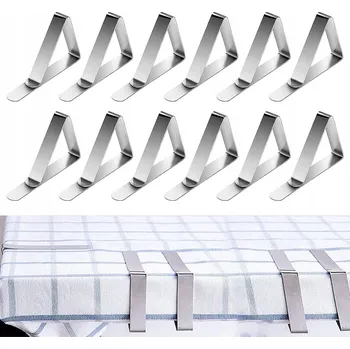 Prostěradlo 12x Ocelová spona na ubrus, kovový držák, klip na stůl, ubrusovinu, desku