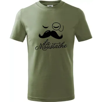Dětská móda La Mustache - Tričko dětské bavlněné - 98 cm / 2 roky ( Khaki )