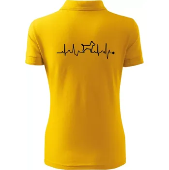 Ekg psí obrys - Polokošile dámská Pique Polo - XL ( Žlutá )