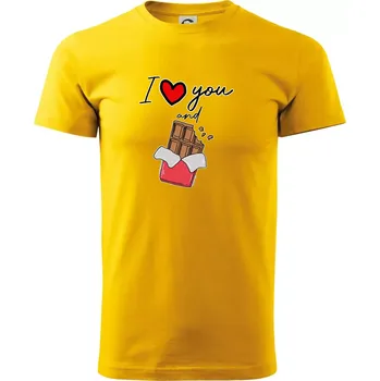 I love you and chocolate - Triko extra velké (5-8XL) - 8XL ( Žlutá )