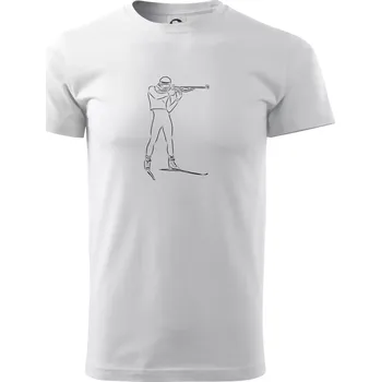 Pánské tričko Biatlon střelba - Triko extra velké (5-8XL) - 6XL ( Bílá )