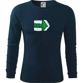 Pánské tričko Párová turistická značka zelená - Triko s dlouhým rukávem FIT-T long sleeve - 3XL ( Námořní modrá (velmi tmavá - téměř černá) )