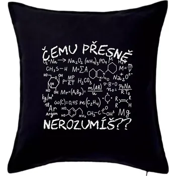 Polštář Chemie - Čemu přesně nerozumíš? - Polštář 50x50 - 50x50 - Pouze potah ( Černá )