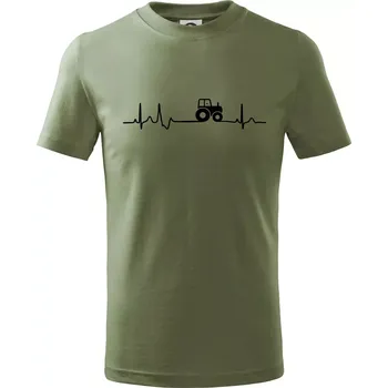 Traktor EKG - Tričko dětské bavlněné - 98 cm / 2 roky ( Khaki )