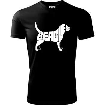 Bígl - nápis v těle - Dětské triko sportovní (dresovina) - 158 cm/12 let ( Černá )