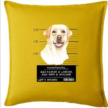 Polštář Lump a darebák labrador - Polštář 50x50 - 50x50 - Pouze potah ( Žlutá )