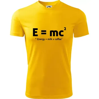 Chlapecké tričko e = mc2 - coffee milk - Dětské triko sportovní (dresovina) - 146 cm/10 let ( Žlutá )