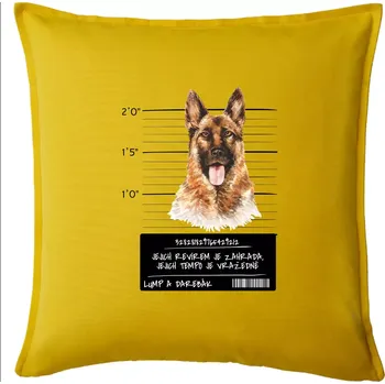 Polštář Lump a darebák - Německý ovčák - Polštář 50x50 - 50x50 - Pouze potah ( Žlutá )