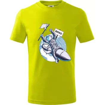 Chlapecké tričko Brno penis raketa - Tričko dětské bavlněné - 98 cm / 2 roky ( Limetková )