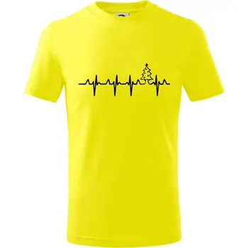 Chlapecké tričko EKG Vánoční stromek - Tričko dětské bavlněné - 98 cm / 2 roky ( Citrónová )