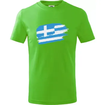 Řecko vlajka - Tričko dětské bavlněné - 98 cm / 2 roky ( Apple Green )
