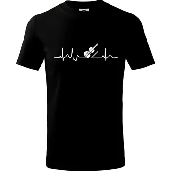 EKG housle - Tričko dětské bavlněné - 98 cm / 2 roky ( Černá )
