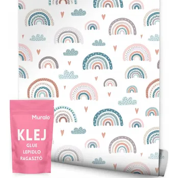 Fototapeta Tapeta do dětského pokoje Barevné DUHY Mraky Boho styl Dekorace