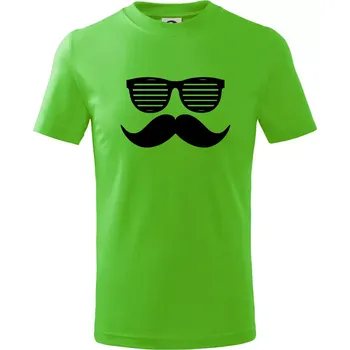 Mustache brýle - Tričko dětské bavlněné - 98 cm / 2 roky ( Apple Green )