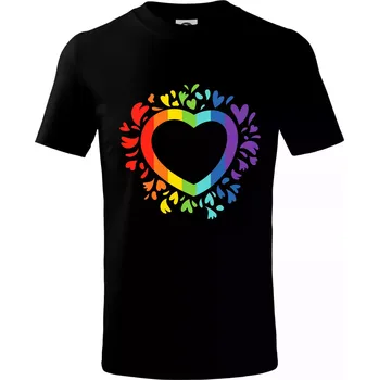 Srdce pride květiny - Tričko dětské bavlněné - 98 cm / 2 roky ( Černá )