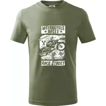Motorcycle Races - Tričko dětské bavlněné - 98 cm / 2 roky ( Khaki )