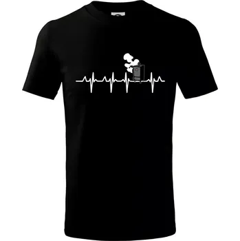 Chlapecké tričko EKG udírna - Tričko dětské bavlněné - 98 cm / 2 roky ( Černá )