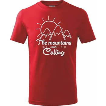 The mountains are calling - Tričko dětské bavlněné - 98 cm / 2 roky ( Červená )