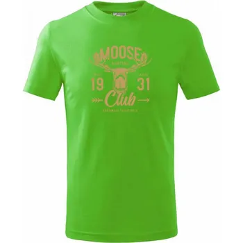 Chlapecké tričko Moose club - Tričko dětské bavlněné - 98 cm / 2 roky ( Apple Green )