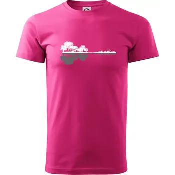 Pánská móda Kytara příroda - Klasické pánské triko vyšší gramáže - M ( Purpurová )