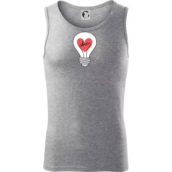 Love žárovka rozum - Tílko pánské Core - XL ( Tmavě šedý melír )