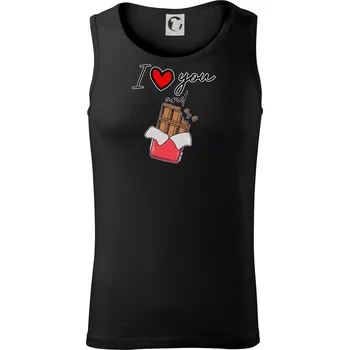 I love you and chocolate - Tílko pánské Core - S ( Černá )