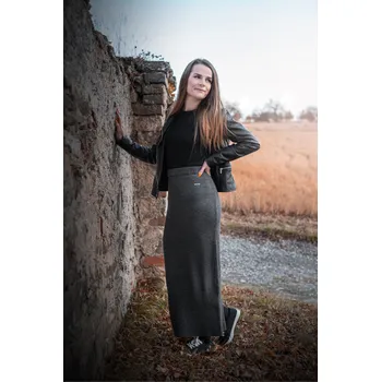 Dámská sukně Dámská sukně KIXMI MYRIE TMAVĚ ŠEDÝ MELÍR M