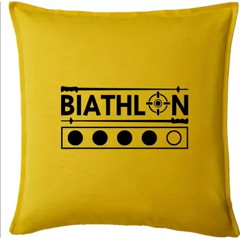 Polštář Biathlon terč a hůlky - Polštář 50x50 - 50x50 - Pouze potah ( Žlutá )
