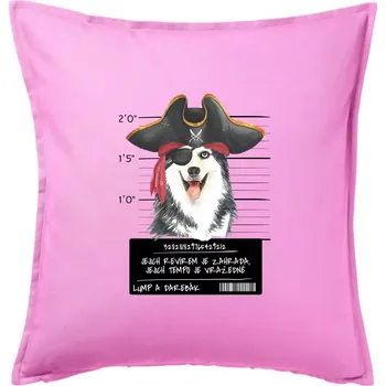 Polštář Lump a darebák husky - Polštář 50x50 - 50x50 - Pouze potah ( Růžová )
