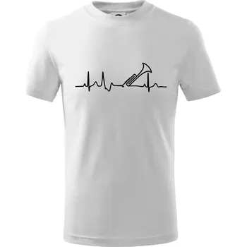 Trubka ekg - Tričko dětské bavlněné - 98 cm / 2 roky ( Bílá )