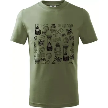 Britská pošta ikony - Tričko dětské bavlněné - 98 cm / 2 roky ( Khaki )