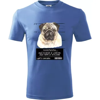 Lump a darebák mopsík - Tričko dětské bavlněné - 98 cm / 2 roky ( Azurově modrá )