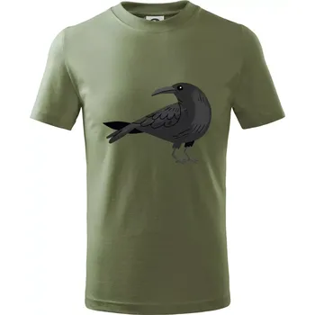 Vrána kreslená (studio-arte.cz) - Tričko dětské bavlněné - 98 cm / 2 roky ( Khaki )