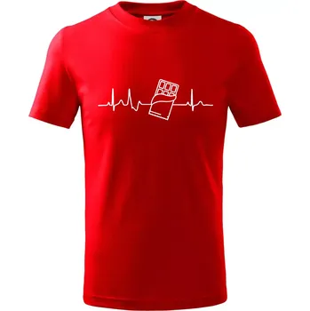 EKG čokoláda - Tričko dětské bavlněné - 98 cm / 2 roky ( Červená )