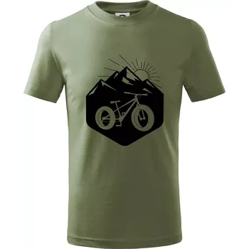 Fatbike hory - Tričko dětské bavlněné - 98 cm / 2 roky ( Khaki )