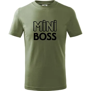 Big boss mini boss - Tričko dětské bavlněné - 98 cm / 2 roky ( Khaki )