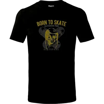 Born to skate skull - Tričko dětské bavlněné - 98 cm / 2 roky ( Černá )