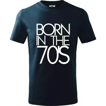 Chlapecké tričko Born In The 70's - Tričko dětské bavlněné - 98 cm / 2 roky ( Námořní modrá (velmi tmavá - téměř černá) )