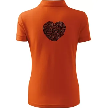 Otisk prstu srdce - Polokošile dámská Pique Polo - XL ( Oranžová )