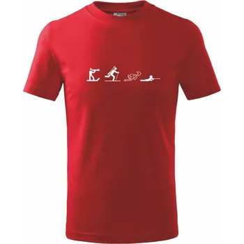 Biathlon - ikonky - Tričko dětské bavlněné - 98 cm / 2 roky ( Červená )