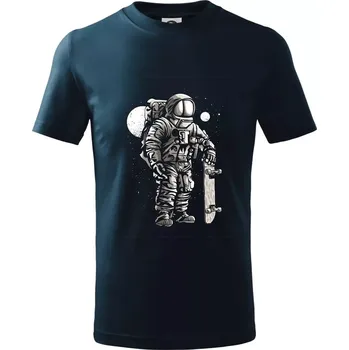 Chlapecké tričko Astronaut Skater - Tričko dětské bavlněné - 98 cm / 2 roky ( Námořní modrá (velmi tmavá - téměř černá) )