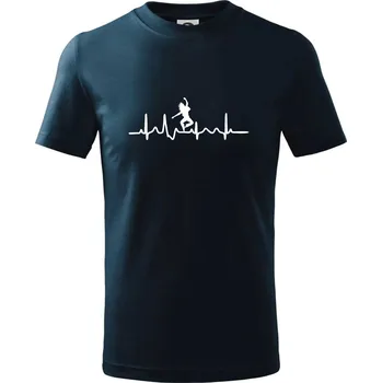 Ekg tanec - vlasy - Tričko dětské bavlněné - 98 cm / 2 roky ( Námořní modrá (velmi tmavá - téměř černá) )