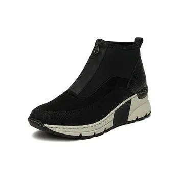 Dámská móda Polokozačky Rieker N6352-00 Černá 42