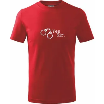 Yes sir - Tričko dětské bavlněné - 98 cm / 2 roky ( Červená )