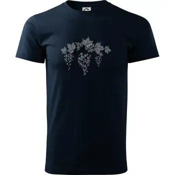 Pánské tričko Vinné hrozny šedé - Triko extra velké (5-8XL) - 7XL ( Námořní modrá (velmi tmavá - téměř černá) )