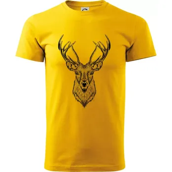 Pánské tričko Jelen kresba - Triko extra velké (5-8XL) - 7XL ( Žlutá )