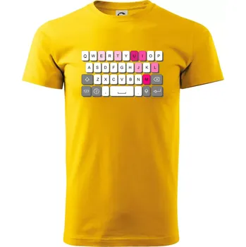 Pánské tričko Klávesnice miluju tě - Klasické pánské triko vyšší gramáže - 4XL ( Žlutá )